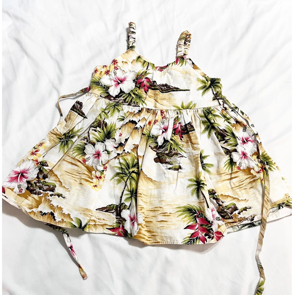 Pacific Legend‎ Aloha Hawaiian Dress Vintage Sundress Girls Size 1-2 Made in USA
